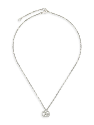 Shop Gucci Women's Gg Marmont Sterling Silver Pendant Necklace