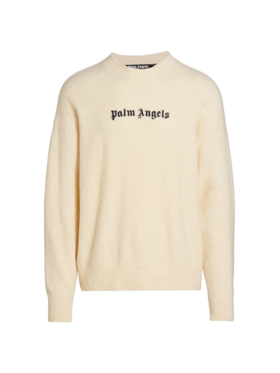 Shop Palm Angels Men's Classic Logo Sweater In White Black
