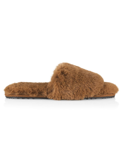 Shop Apparis Women's Diana Faux Fur Slippers In Camel