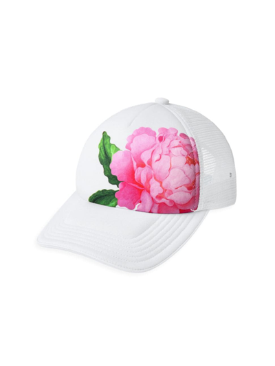 Shop Cynthia Rowley Women's Floral Trucker Hat In White