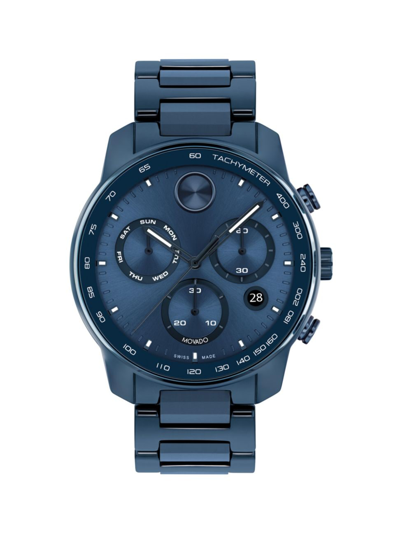 Shop Movado Men's 44mm Bold Verso Ceramic Watch In Blue