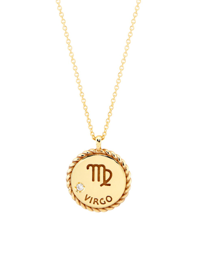 Shop Saks Fifth Avenue Women's 14k Gold & Diamond Star Sign Pendant Necklace In Virgo