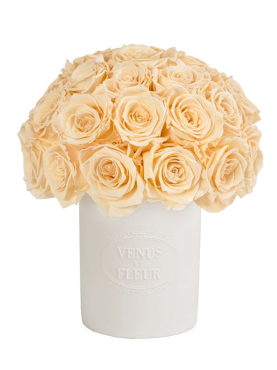 Shop Venus Et Fleur Fleura Eternity Rose Porcelain Vase In Champagne