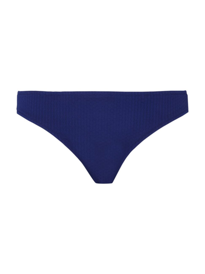 Shop Vilebrequin Women's Frise Textured Low-waist Bikini Bottom In Encre