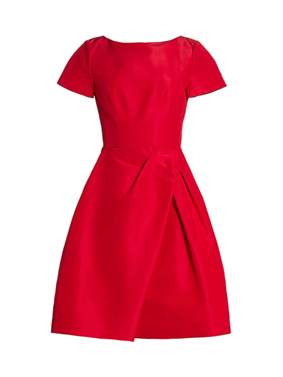 Shop Carolina Herrera Women's Icon Silk Faille Cocktail Dress In Icon Red