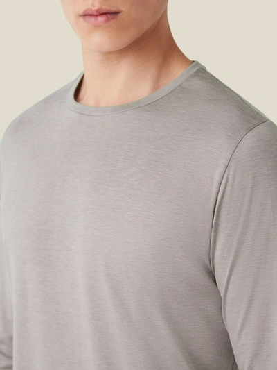 Shop Luca Faloni Nocciola Brown Long-sleeved Silk-cotton T-shirt In Light Brown