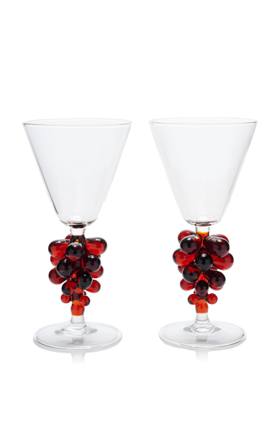 Shop Maison Balzac Set-of-two Bordeaux Wine Glasses In Multi