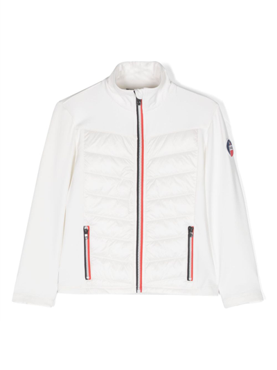 Fusalp Kids White Altair Padded Panel Jacket In White