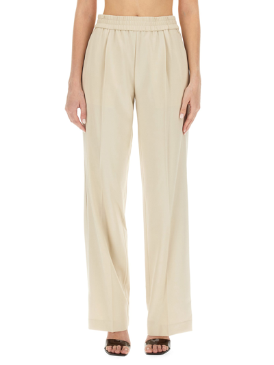 Shop Helmut Lang Wide Leg Pants In Ivory