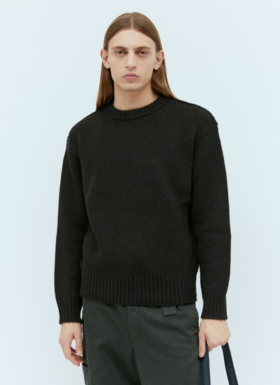 Shop Lemaire Boxy Knit Sweater In Black