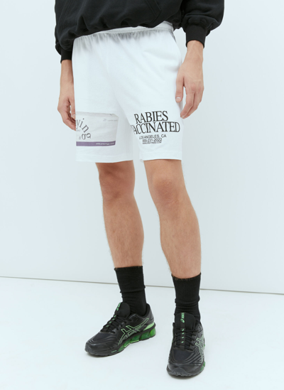Shop Praying Pill Track Shorts In White