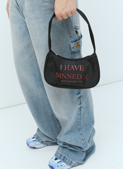 Praying I Have Sinned Shoulder Bag In Black | ModeSens