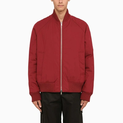 Shop Burberry Bordeaux Reversible Bomber Jacket In Red