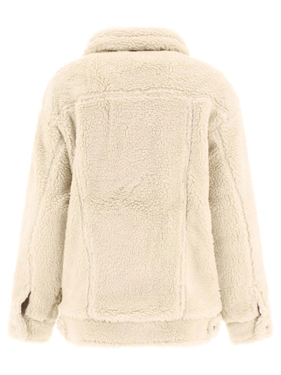 Ugg Button-up Faux Shearling Jacket In White