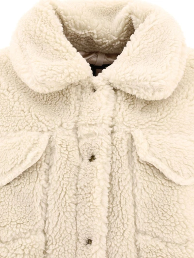 Ugg Button-up Faux Shearling Jacket In White