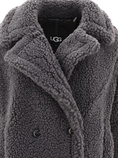 Shop Ugg "gertude" Teddy Coat In Black