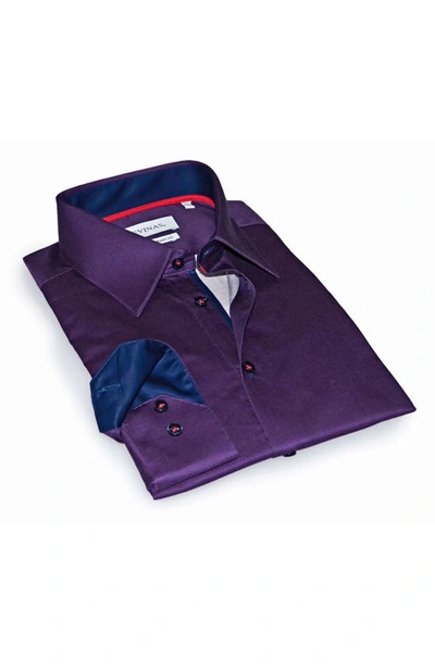 Shop Levinas Contemporary Fit Modern Business Dress Shirt In Navy-burgundy Print
