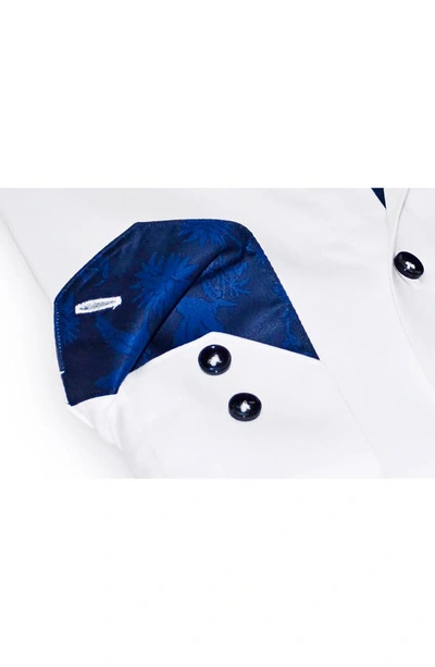 Shop Levinas Contemporary Fit Solid Button-up Shirt In White