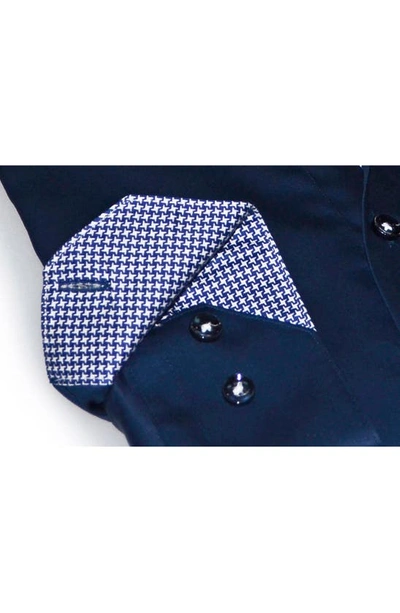 Shop Levinas Contemporary Fit Solid Button-up Shirt In Navy