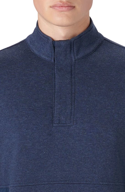 Shop Bugatchi Quarter Zip Sweatshirt In Midnight