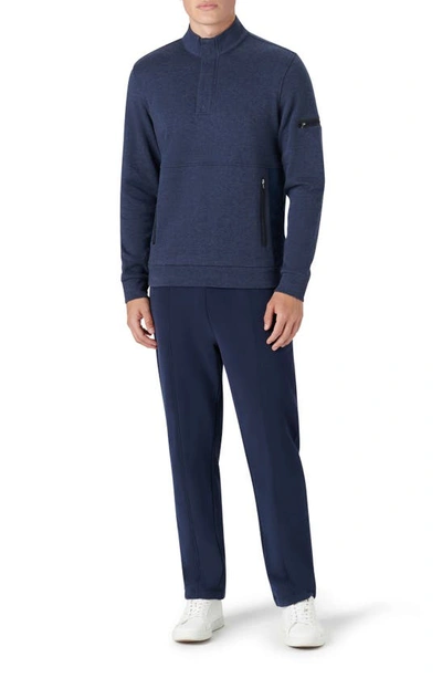 Shop Bugatchi Quarter Zip Sweatshirt In Midnight