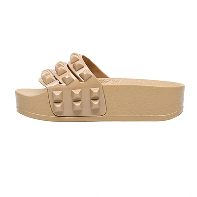 Shop Carmen Sol Carmen Platform Slides Sandals In Nude