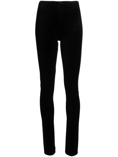 Shop Junya Watanabe Velvet Skinny Trousers In Black