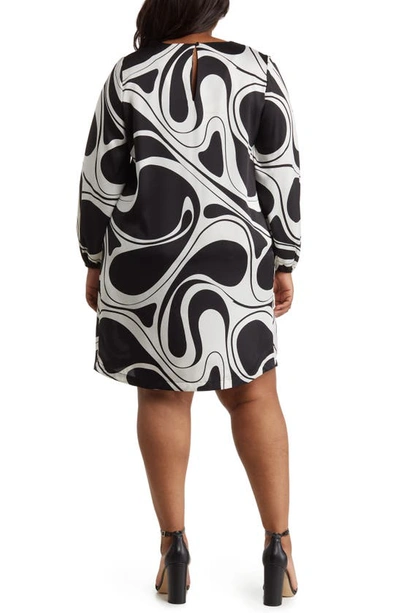 By Design Bree Long Sleeve Shift Dress In Swirl Girl