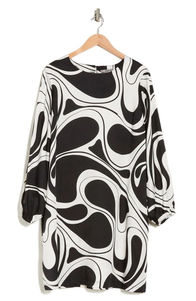 By Design Bree Long Sleeve Shift Dress In Swirl Girl