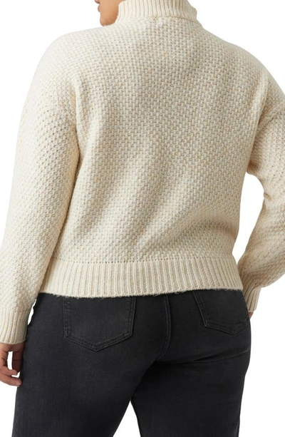 Shop Vero Moda Curve Jadette Quarter Zip Sweater In Birch Melange
