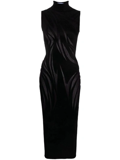 Shop Mugler Sleeveless Long Dress In Black