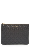 Comme Des Garçons Comme Des Garcons Star Embossed Pouch In Black, Geometric Print. In Black