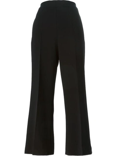 Shop Fendi Cropped Trousers In Black