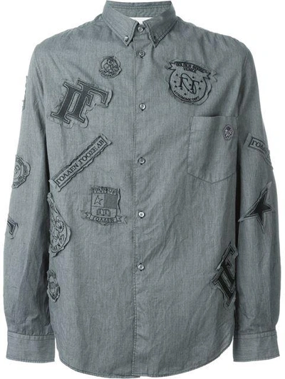 Shop Golden Goose Patched Shirt In Green