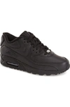 Nike 'air Max 90' Leather Sneaker (men) In Black/ Black