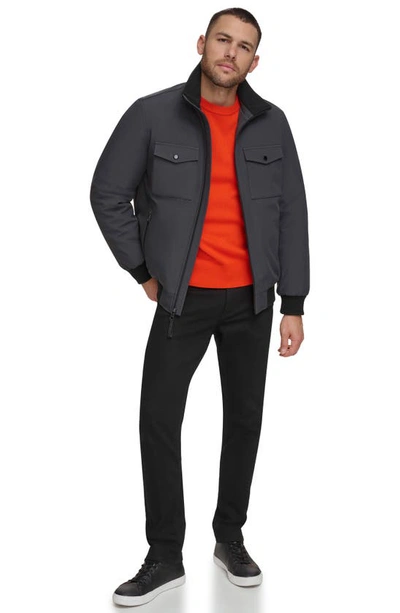 Calvin Klein Men's Flextech Solid Bomber Jacket In Iron
