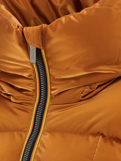 Shop K-way 'brielin Heavy Brick-like Quilted' Down Jacket In Orange