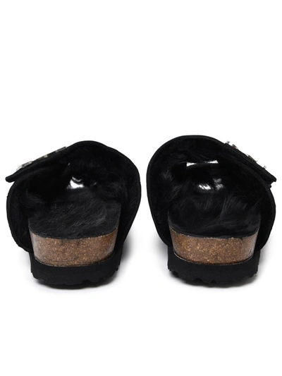 Shop Palm Angels 'comfy' Black Suede Slippers