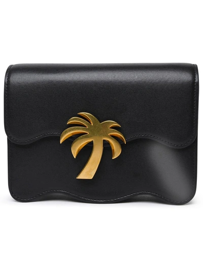 Shop Palm Angels Black Leather 'palm Beach' Bag
