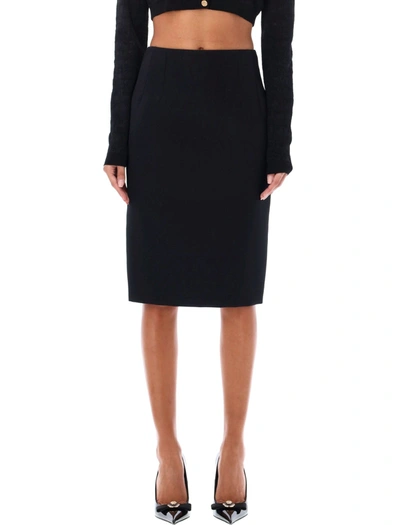 Shop Versace Longuette Skirt In Black