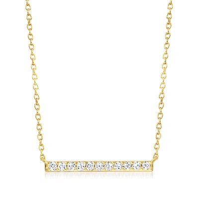 Ross-simons Diamond Bar Necklace In 18kt Gold Over Sterling In Multi