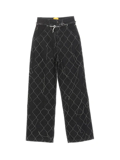 Shop Airei Trousers In Washed Black