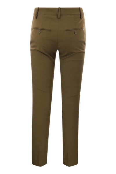 Shop Dondup Perfect - Slim Fit Stretch Trousers In Green
