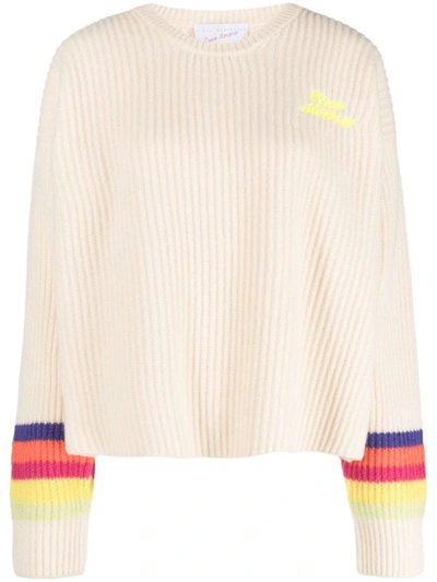Shop Giada Benincasa Cotton Sweater With Logo In Cream
