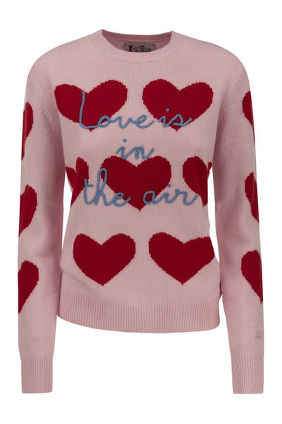 Shop Mc2 Saint Barth Wool-blend Jumper With Embroidery In Pink