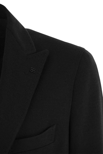 Shop Tagliatore Montecarlo - Jersey Blazer In Black