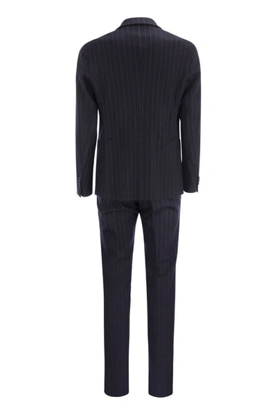 Tagliatore Men's Wool And Cotton Suit In Blue