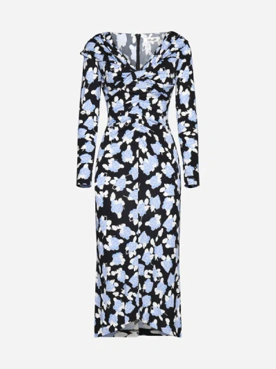 Shop Diane Von Furstenberg Sylviana Print Viscose Dress In Multicolor