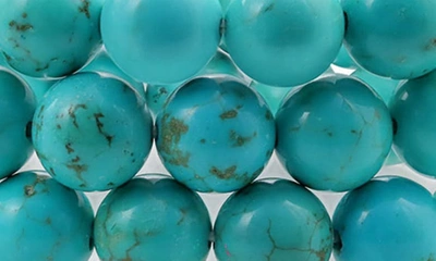 Bling Jewelry Simple Plain Set Of 3 Stabilized Turquoise 8mm Ball Bead Stones Stackable Strands Stretch Bracelet F In Aqua Turquoise