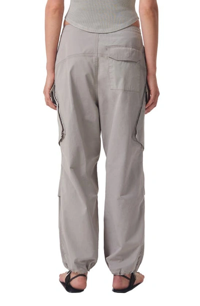 Shop Agolde Ginerva Relaxed Poplin Cargo Pants In Drab